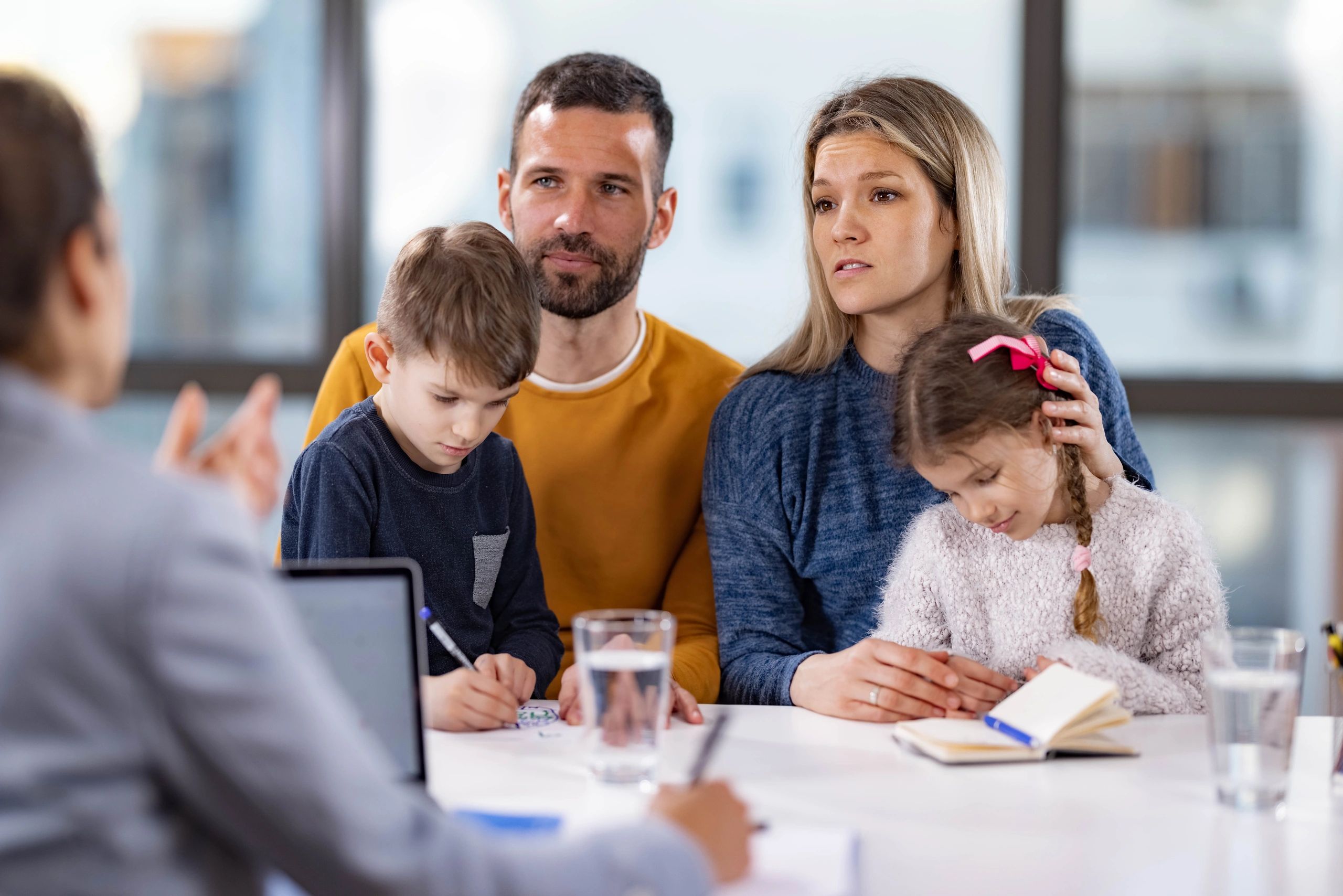 Family meeting with an advisor about protection planning